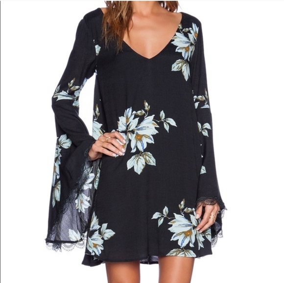 Free People Lace Bell Sleeve Wanderer Dress S - Picture 1 of 6